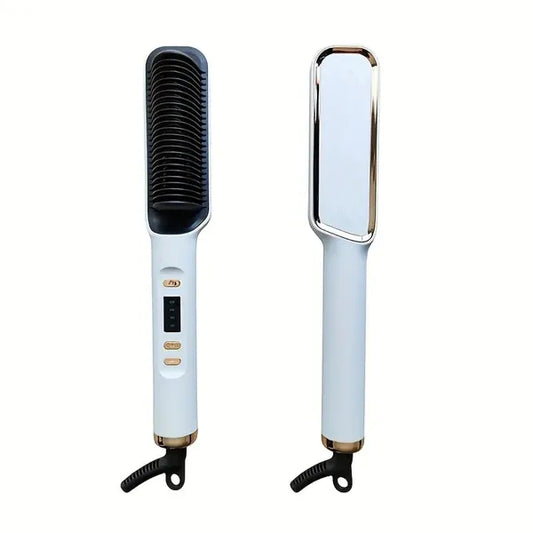 Professional Ionic Hair Straightening Brush, Fast Heating Ceramic With Auto Lock & Shutoff, Anti-Scald, 110V With LED Screen, 30 Temperature Settings, Ideal For Home, Travel & Salon Use, Hair Brush